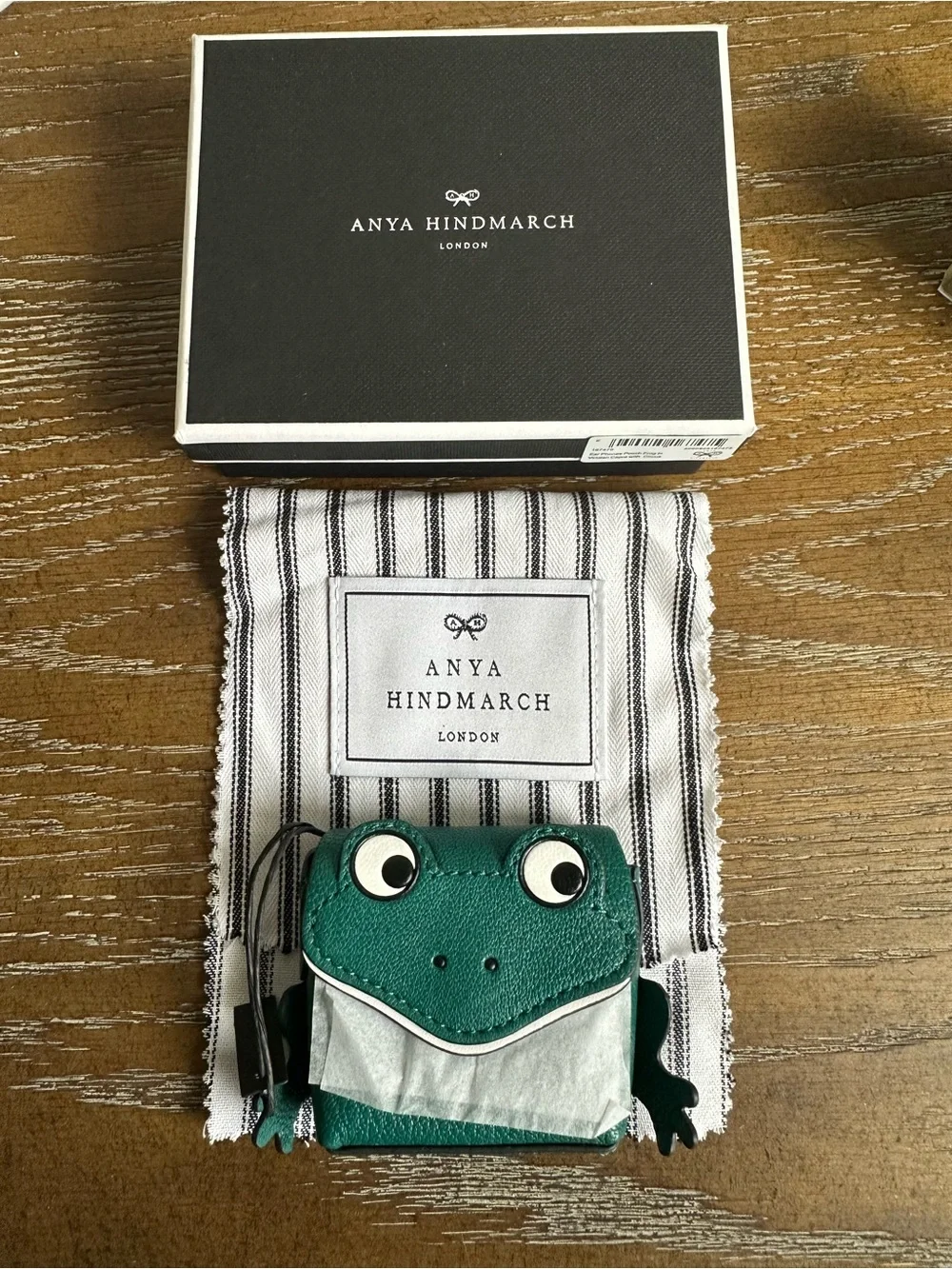 Anya Hindmarch ear phones pouch frog